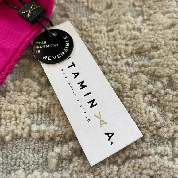 Vitamin A NWT Reversible Ribbed Textured Solid Pink Bikini Bottoms: 14 - Picture 3 of 9